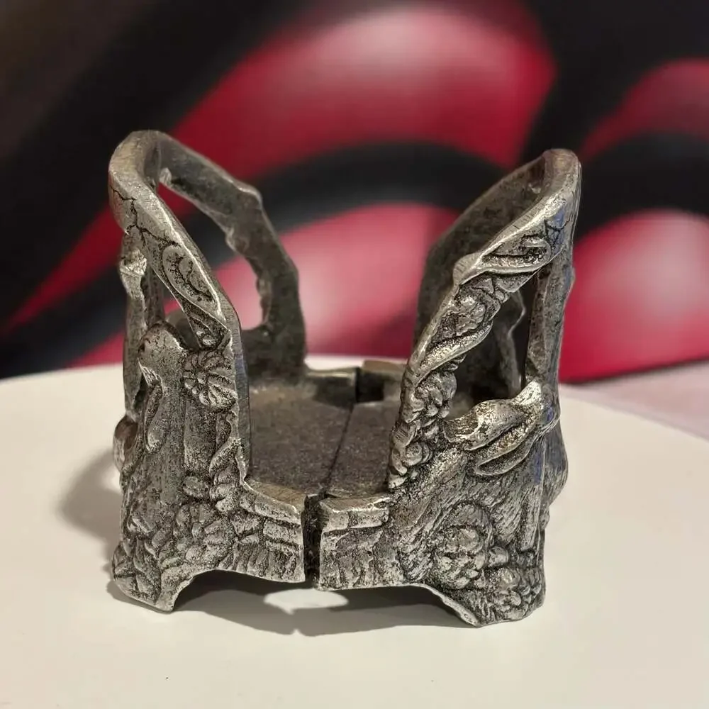 Vintage Pewter Rabbit Napkin Ring Holder